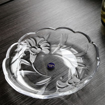 SOGA Import Fashion Middle Number Day Style Glass Fruit Pan Home Transparent Fruit Pan Thick Real Room Fruit Pan Fruit Basin