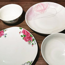 Defect treatment Beautiful new bone china rice bowl Ceramic tableware Rice bowl vegetable plate clearance price to pick up leaks