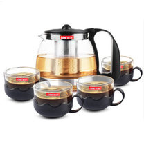 Lilac small glass Teapot Stainless steel filter heat-resistant bubble glass Teapot