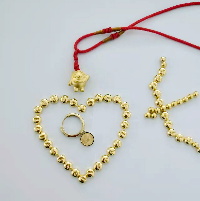 Ji Baby 9999 Gold 3 gr Golden Bean Soccer Gold Raw Material Gold Nuggets Transit Pearl Gold Delivery Gift Buy Back