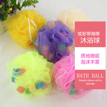 Large Bath flower high-grade plus sponge bubble soft cleaning bath scrub back ball extra color bath ball