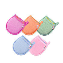 High-end face towel Korean-style rub-free bath towel beauty cleansing towel pink bath wipe back long gloves