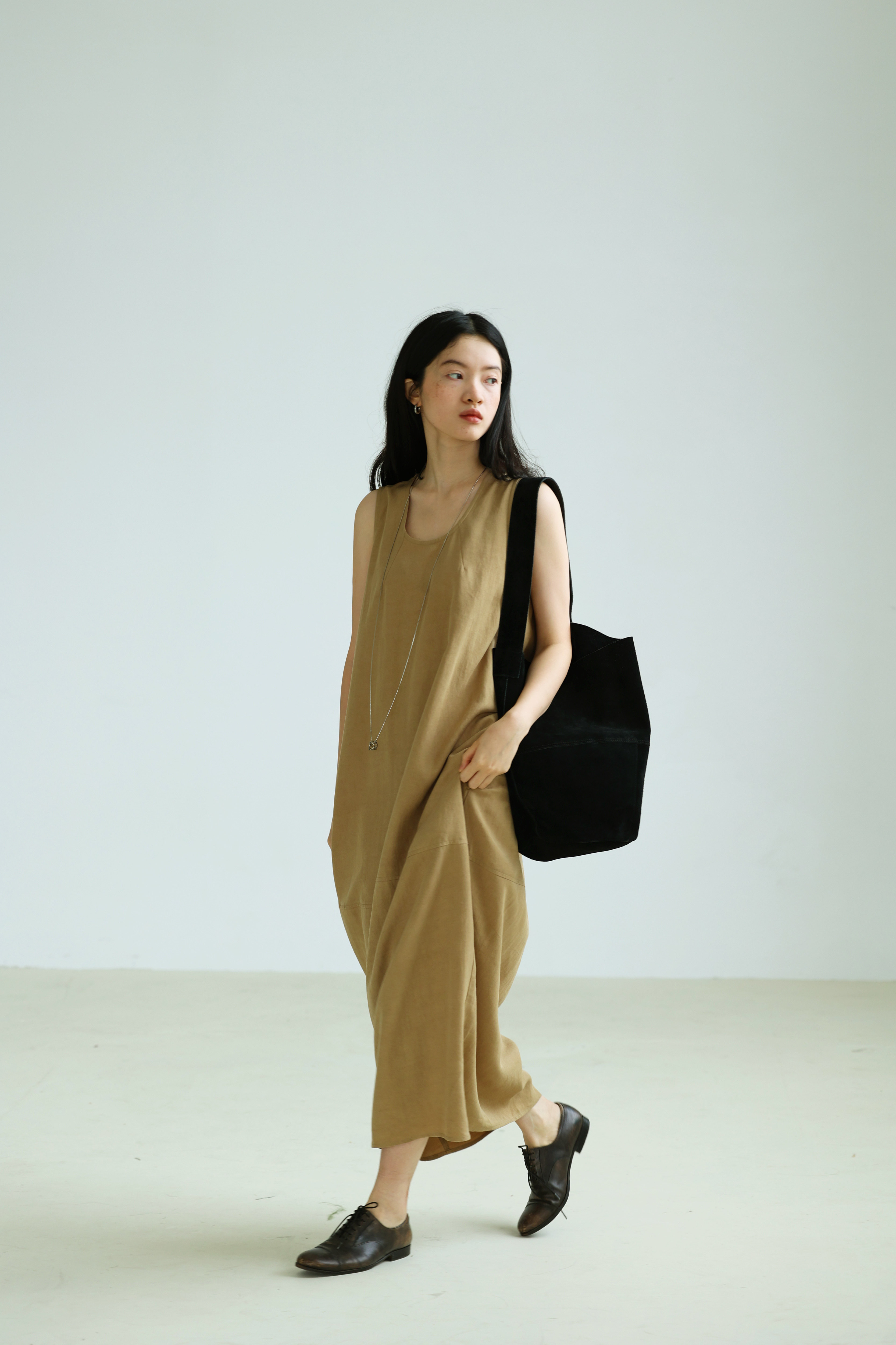 3rd tencel dress три дня зал импортный итальянский натуральный шелк +Конопля воздушный шар жилет юбка двухцветный входить 
