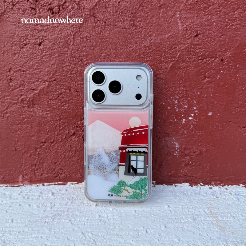 Tibetan Artist Yang Pei's Collaboration· "Let Good Things Happen" Winter Home Snowflake Quicksand Original Phone Case