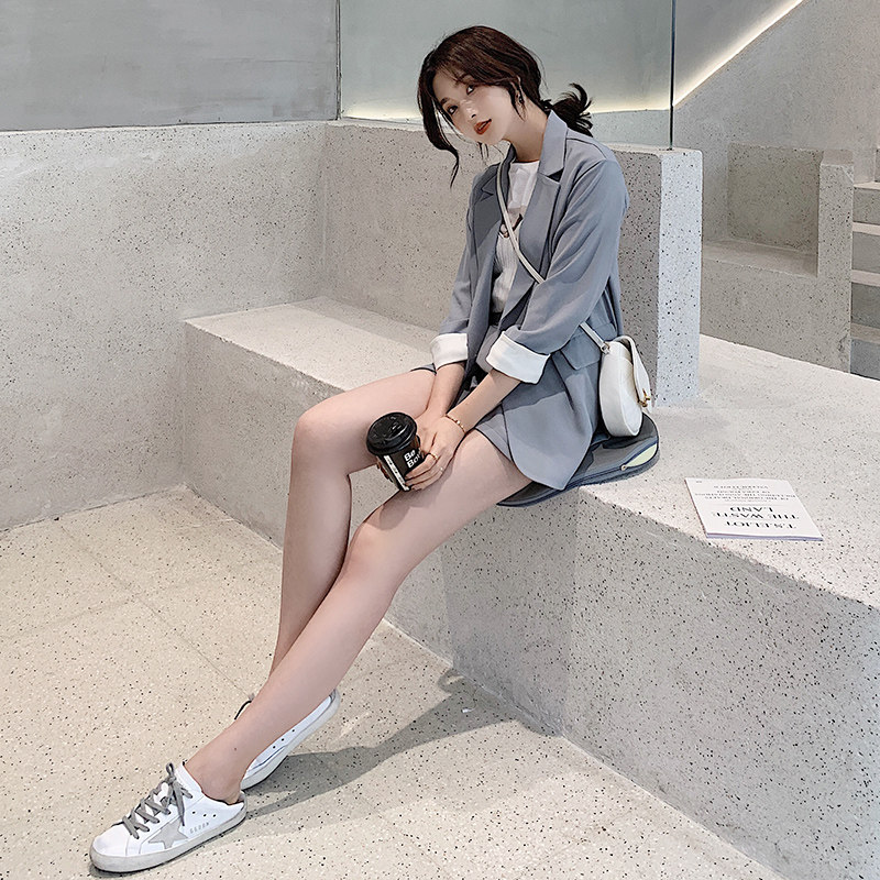 Suit Jacket Casual Women's Spring Suit Advanced Senses Blouses Temperament Spring Style Spring 2022 New Blue Suits