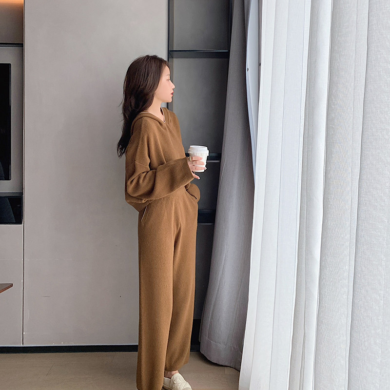 Wool Spring Clothing 2022 New Women Early Spring Wear Hitchhiking Suit Fried Street Less Fashion Knitted Sweaters Two Sets