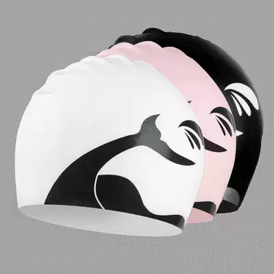 Fashion silicone swimming cap female waterproof does not strangle the head, shows the face, small long hair, special plus size, large head circumference, unisex tide