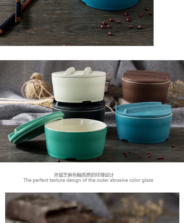 Creative, Korean ceramics tableware rainbow such as bowl bowl mercifully fantong li riceses leave students with cover large bowl