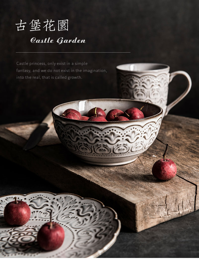 Jian Lin creative move western flat European - style household tableware ceramic bowl dish rainbow such as use the castle garden