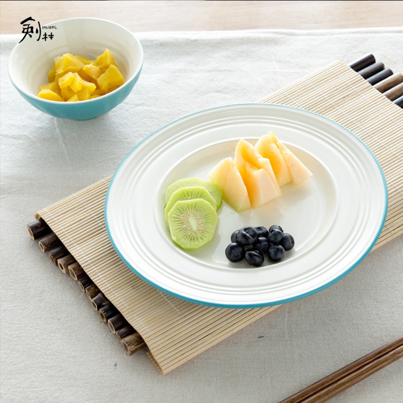 Creative ceramic snack plate of pasta dish flat dish dish tray was Japanese - style tableware beefsteak plates