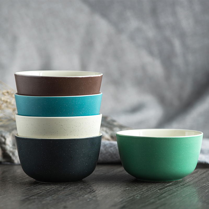European creative ceramic bowl of soup bowl rainbow such as bowl to eat rice bowl 4.5 inch household bowl of rice bowls Nordic impression