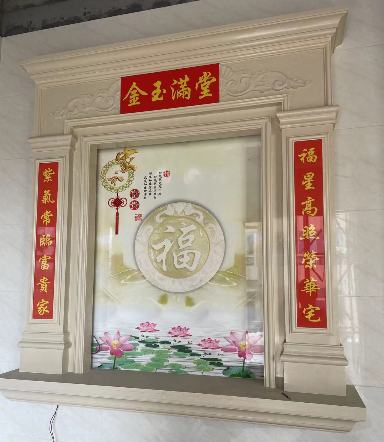 Marble Buddhist altar dedicated to the table male mother table home god table cabinet for Taiwan incense case stone light luxury shrine customization