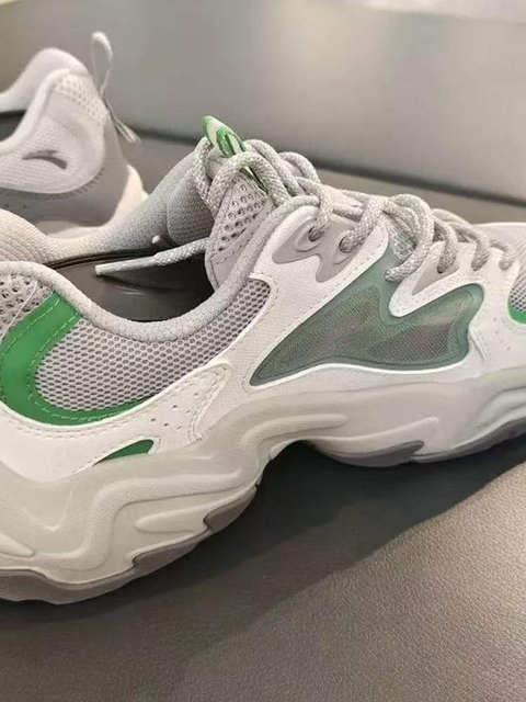 Authentic Anta Meteorite Vent Leather and Mesh Patchwork Retro Breathable Dad Shoes Sports Casual Shoes 112528858-2