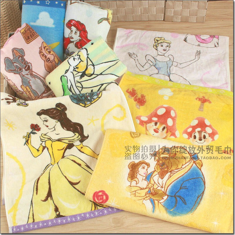 Japanese Pure Cotton Cut Velvet Reactive Print Sea Daughter Chipmunk Frozen Cartoon Long Towel Face Towel Soft Japanese Pure Cotton Cut Velvet Reactive Print Sea Daughter Chipmunk Frozen Cartoon Long Towel Face Towel Soft