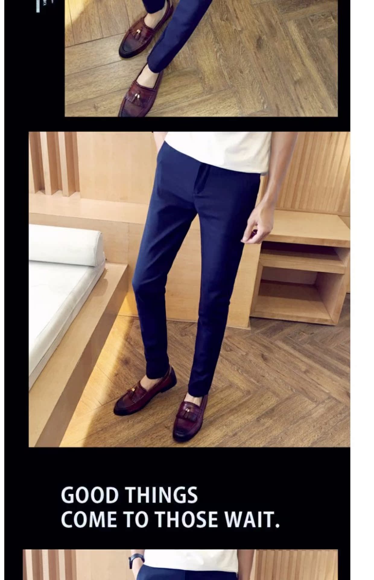 Quần không kinh doanh quần âu nam phiên bản Hàn Quốc của quần Slim chân quần nam thun quần mùa thu thủy triều quần nam shop đồ nam đẹp