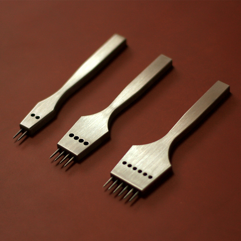 Round Decapitated DIY leather with punching tool stainless steel handle Rinting Leather Round Hole with punched round rhombus