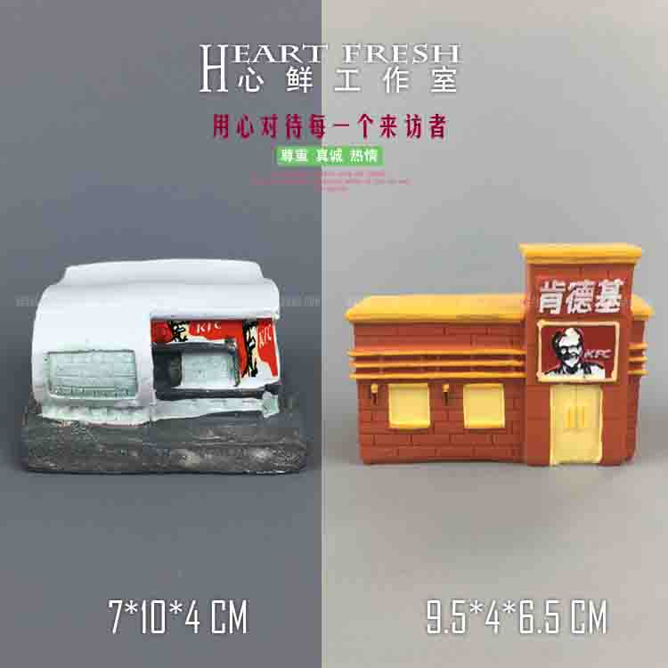 JZ49 Simulation Landmark Construction Model West Dining Room Mental Sand Tray Sand resin pendulum decorated case Courtyard Scene Props