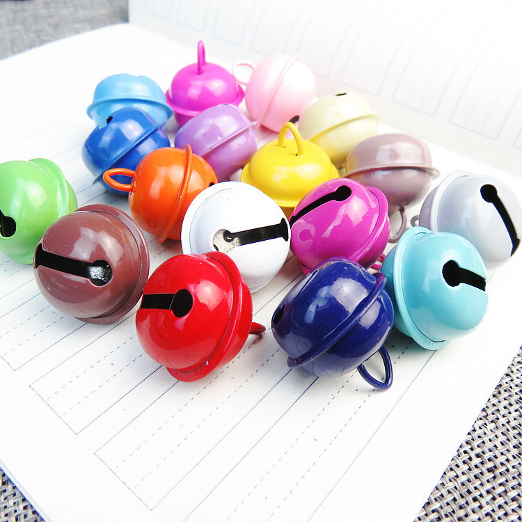 SH76 Psychological sand table mini color paint Christmas metal pet bell keychain candy color doll pendant