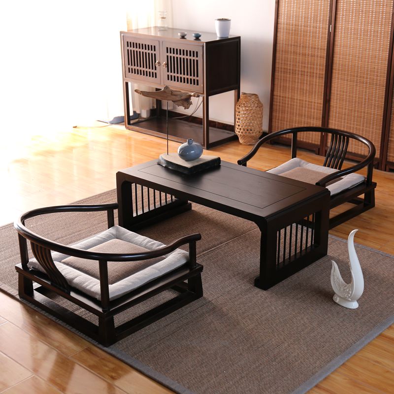 Old Elm Wood Tatami Tatami Tea Table Ground Table Dwarf Table Day Style Short Table High-end Short Tea Table Kang Table New Chinese Dwarf Tea Table