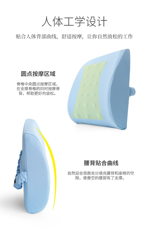 Các đệm ghế văn phòng ghế mat làm việc trở lại thắt lưng pad memory foam xe eo thắt lưng gối thoải mái - Trở lại đệm / Bolsters