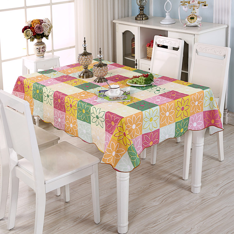 Thickened waterproof tablecloth household plastic dining table anti-oil, anti-fouling and anti-scalding square round tablecloth dining room coffee table table mat