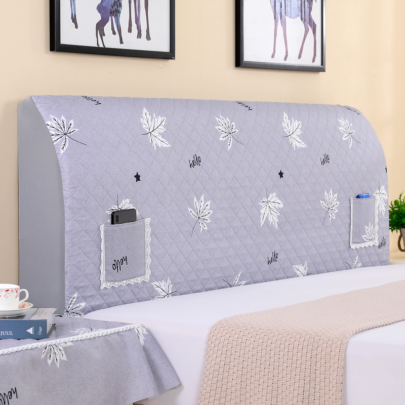 Elastic soft bag cloth art headboard cover thickened clip cotton headboard dust cover 1 5 m 1 8 solid wood headboard hood-Taobao