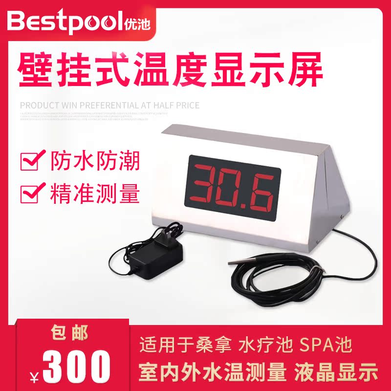 Pool Bath Pool Hydrotherapy Hanging Temperature Screen Sauna Pool Stainless Steel Display Bath Temperature Display Thermometer