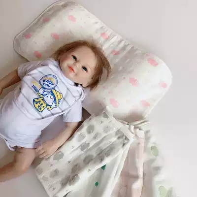 Baby pillow towel children bamboo fiber cotton gauze pillow towel anti-mite antibacterial baby cotton cute face wash towel