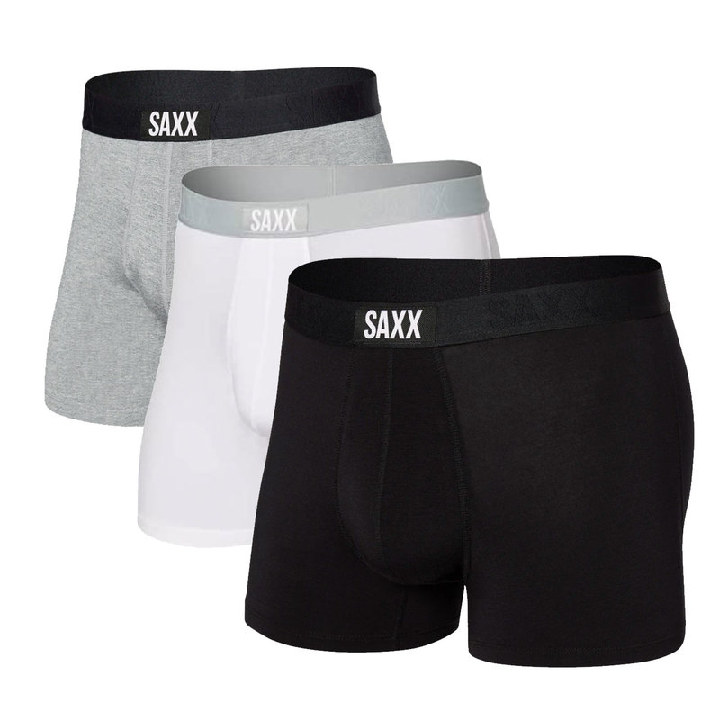 Saxx Black, White, and Gray 3-Pack Vibe Series