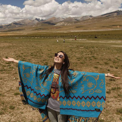 2026 New star-style ethnic style versatile double-sided faux cashmere scarf shawl, warm and thick scarf for women