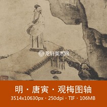 Tang Yin View of Meituan Axis Ming Dynasty Tang Bohu Name Painter National Painter Painter Ink Mountain Stone Little Jingtu Electronic Chart