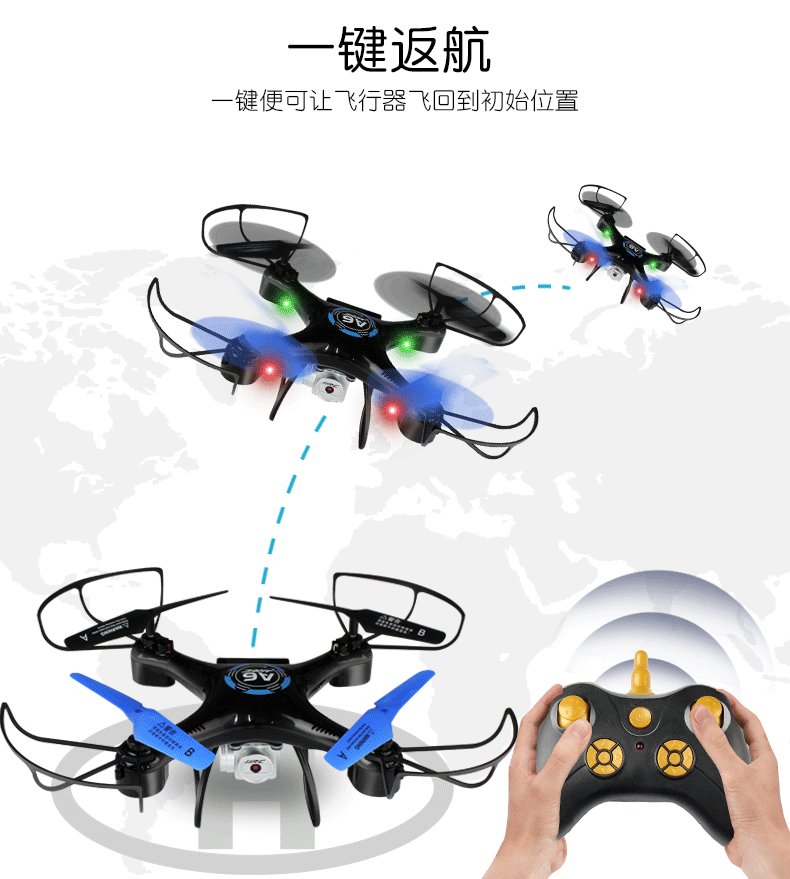 Boming A6 máy bay bốn trục điện thoại di động WiFi máy bay không người lái trên không thời gian thực chống lại đồ chơi máy bay RC cao đồ chơi cho bé 2 tuổi