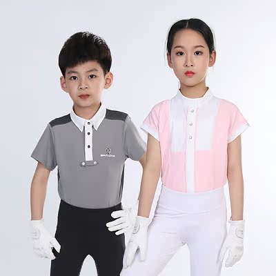 B10 Summer Ultrathin Cool Children Equestrian T-shirt Riding Casual Short Sleeve Girl anti-UV equestrian outfit clothes