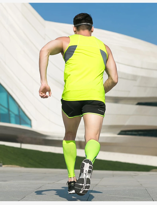 Chạy thể thao phù hợp với nam giới mùa hè marathon vest T-Shirt nhanh khô ngắn tay ba điểm quần short tập thể dục phù hợp với Lei charm