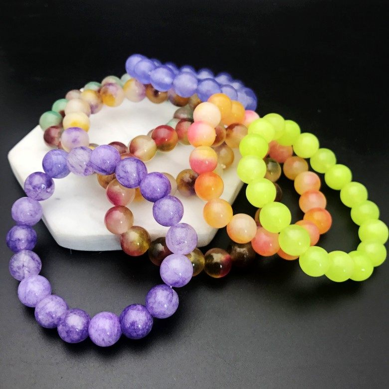 10mm rain stone Agate hand chain Emerald green Agate hand chain jewelry Court retro gravel gemstone hand chain hot sale