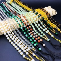 Crystal glass necklace rope ball hand-woven adjustable necklace rope hand-woven pendant lanyard diy Jade rope