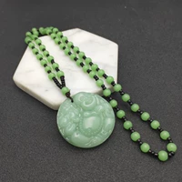 Светло-зеленая круглая цепочка из бусин-Спящий Будда