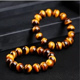 抖音热卖天然黄虎眼石手链赠品男女款单圈虎睛石情侣手串饰品礼物