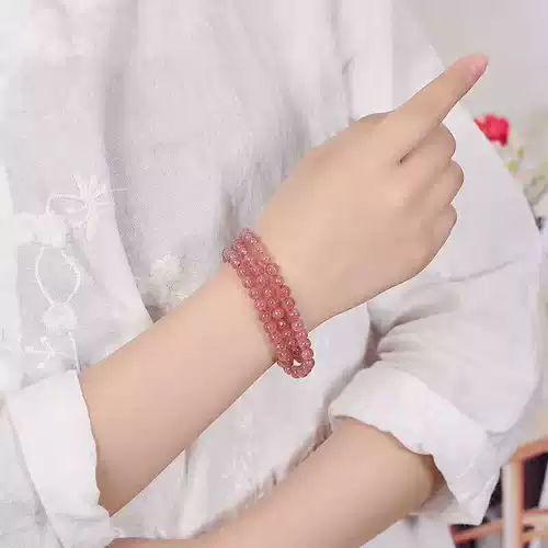 Натуральный розовый кварц, браслет, 8mm, подарок на день рождения