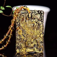 Двусторонное желтое украшение-шарик, ожерелье