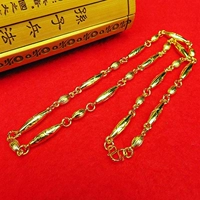 Золотое ожерелье - длинные оливковые бусы