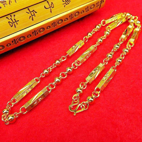 Аксессуар, мужское золотое ожерелье с косичкой