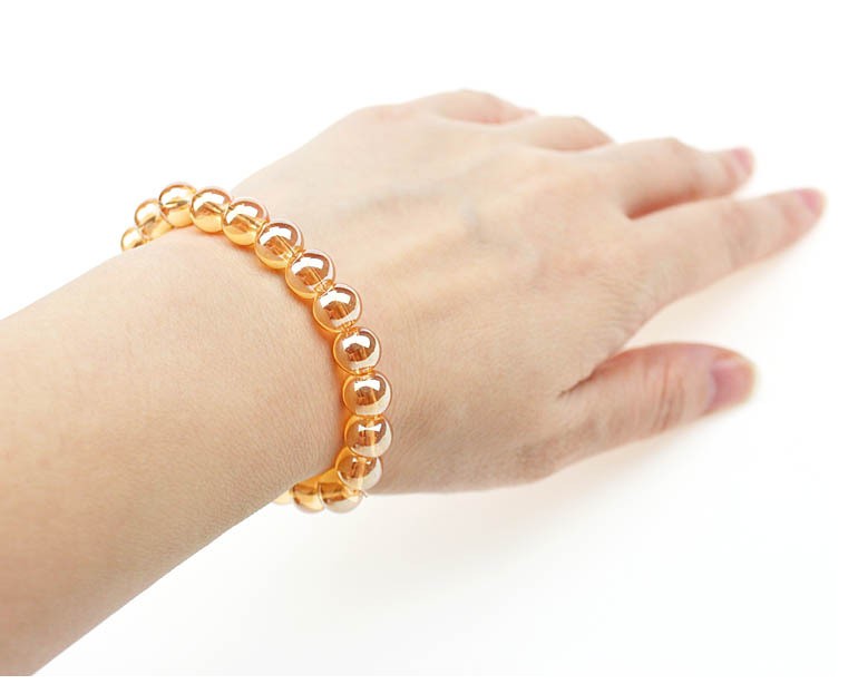 Chống dao cào hạt thủy tinh Vòng đeo tay Cấu hình cao Không đổi màu Pha lê 6-14MM zircon Champagne Vòng đeo tay Quà tặng - Vòng đeo tay Clasp vong deo tay