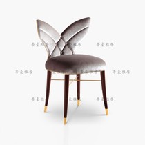 American solid wood fabric dining chair dressing chair Nordic backrest computer chair Bookroom chair simple hotel casual coffee chair