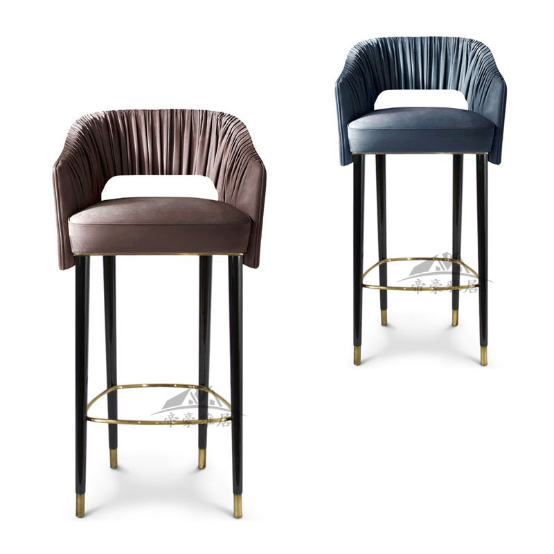 American Solid Wood Bar Table Chair Nordic Retro Creative High Footstool Modern Minima KTV Bar Chair Bar Bench Bar Chair