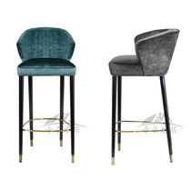 Nordic bar chair modern simple solid wood custom home fabric island lounge chair front desk high chair bar stool