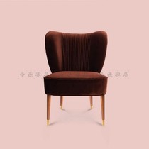 American country Wood fabric dining chair nail chair Nordic modern minimalist desk and chair Hotel Club back chair