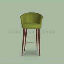 American solid wood bar chair Nordic retro creative high stool modern simple fashion bar chair bar chair bar stool coffee hall chair