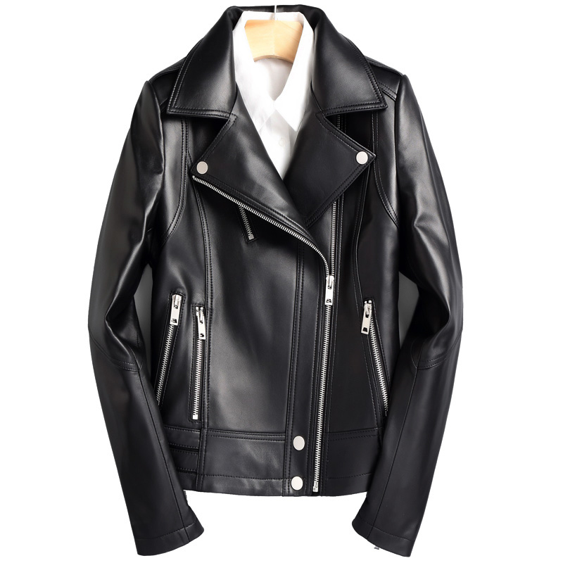 ngắn 2020 mới Haining cừu phụ nữ cơ thể da biker jacket da nhỏ da áo khoác áo khoác nữ da da của