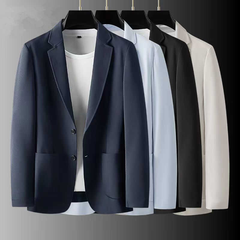 High-End Commuter Summer Thin Skin-Friendly Stretch Blazer Men's Business Casual Seamless Taped Suit Casual Suit